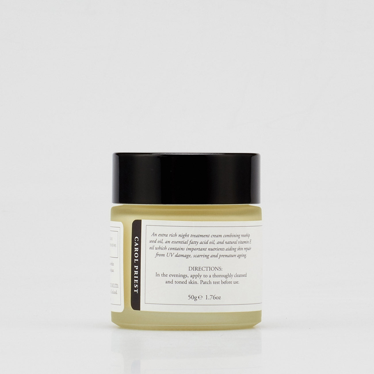 Image displaying Rosehip & Vitamin E Regenerative Night, a natural and organic cosmetic product from Carol Priest.
