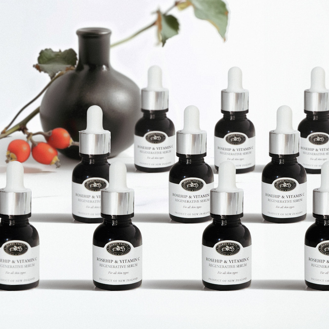 Rosehip & Vitamin C Regenerative Serums in Carol Priest's Nourish product line.