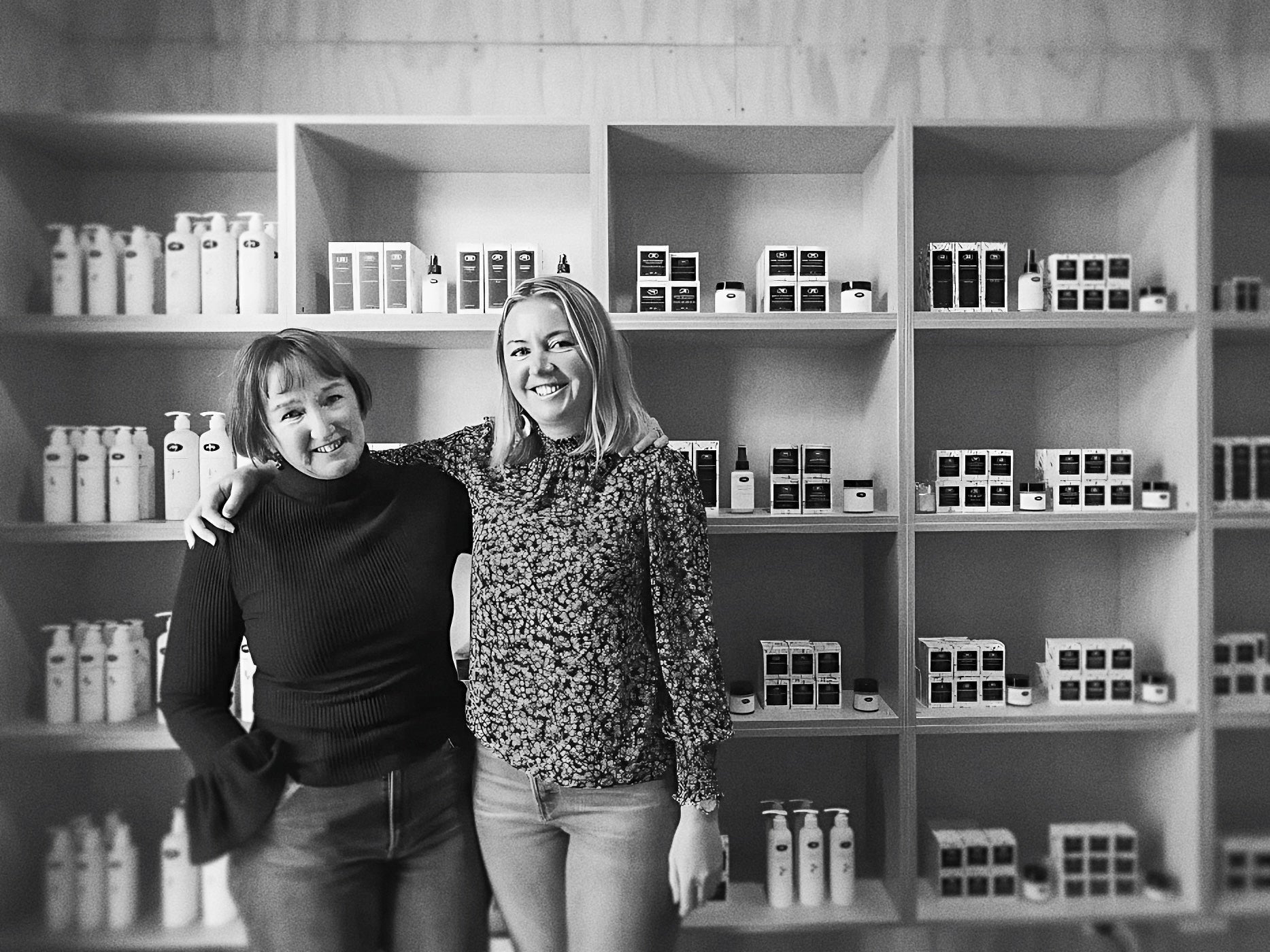 Carol and her daughter Janelle, in the CAROL PRIEST Factory Store on Malthouse Lane