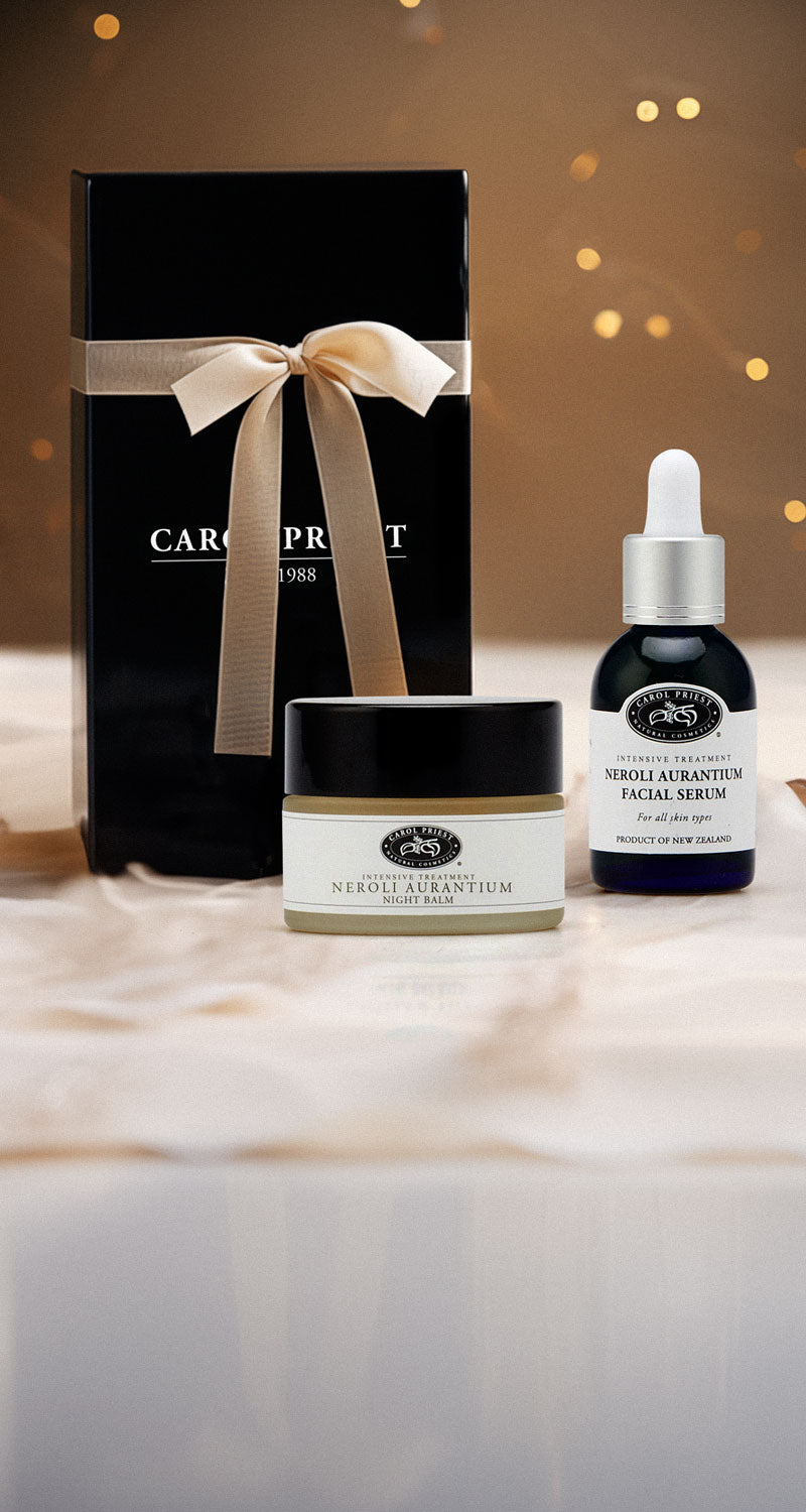 Explore Carol Priest's holiday gift set with a selection of skincare products, perfect for Christmas or New Year gifting.