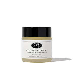 Image displaying Rosehip & Vitamin E Regenerative Night, a natural and organic cosmetic product from Carol Priest.