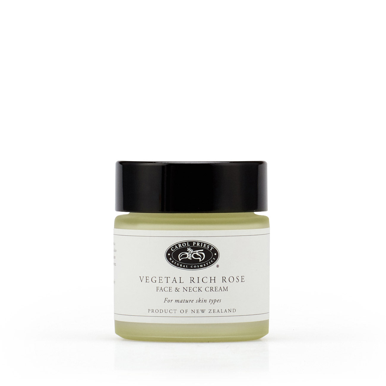 photo showcasing the front of vegetal rich rose face &amp; neck cream by Carol Priest, a natural, organic cosmetic
