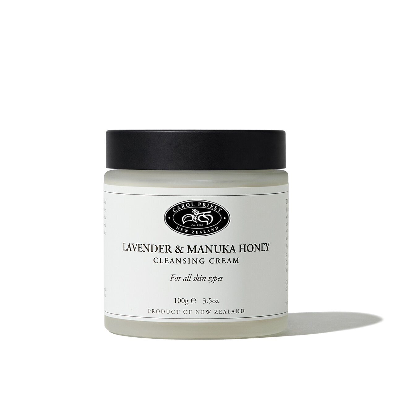 Carol Priest Lavender & Manuka Honey Cleansing Cream – organic facial cleanser, natural New Zealand skincare