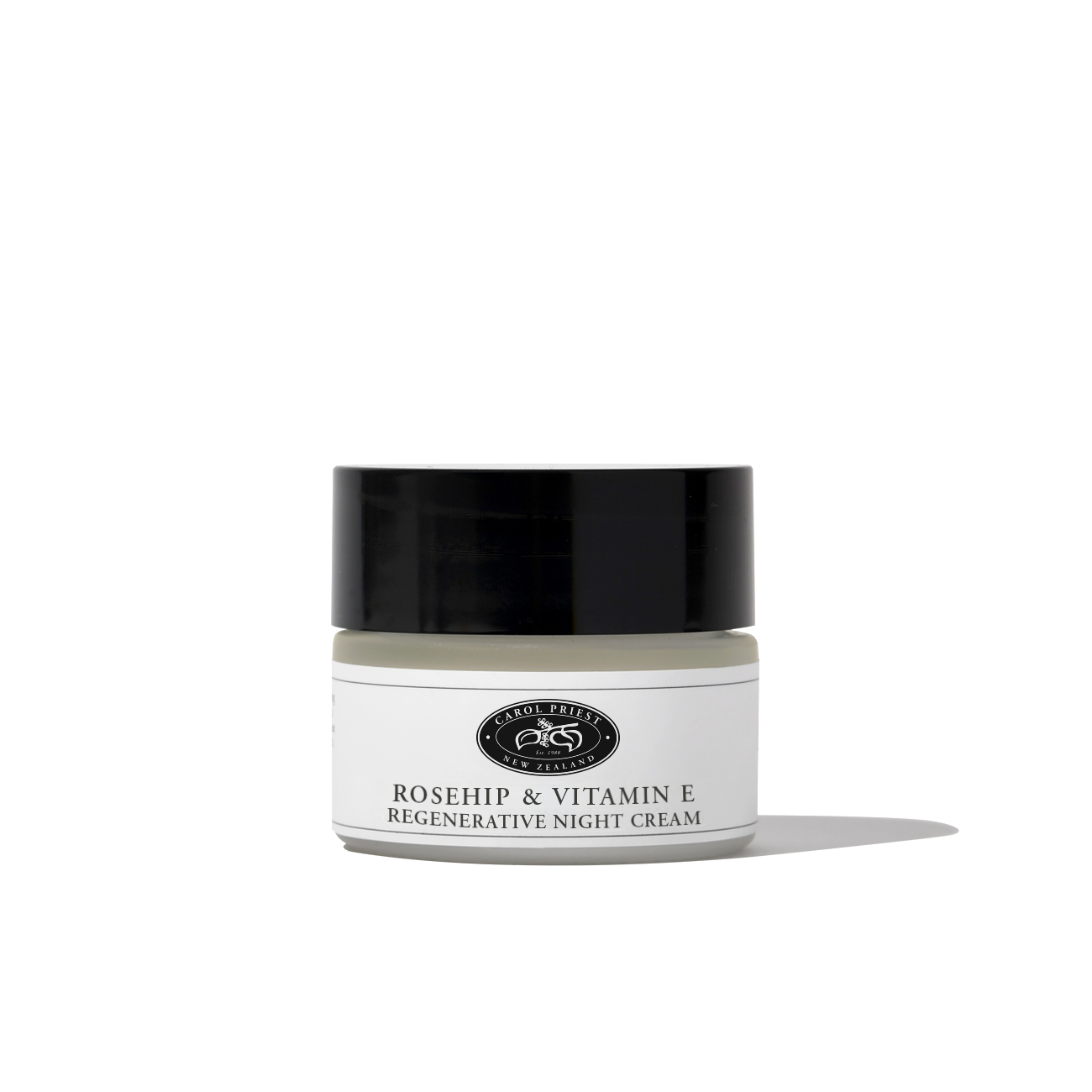 Carol Priest Rosehip & Vitamin E Regenerative Night Cream – organic face moisturiser, natural New Zealand skincare
