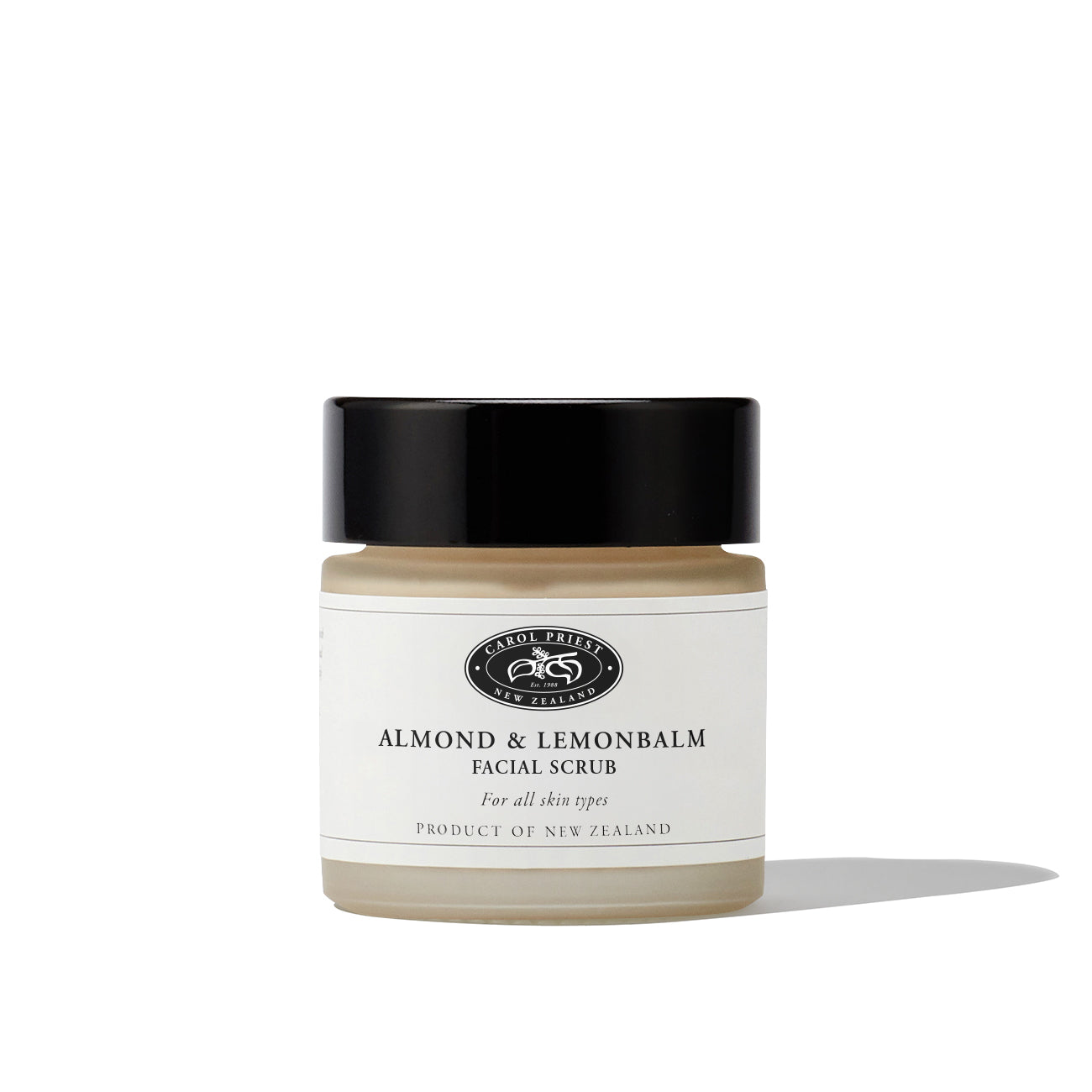 Carol Priest Almond & Lemonbalm Facial Scrub – organic facial scrub, natural New Zealand skincare